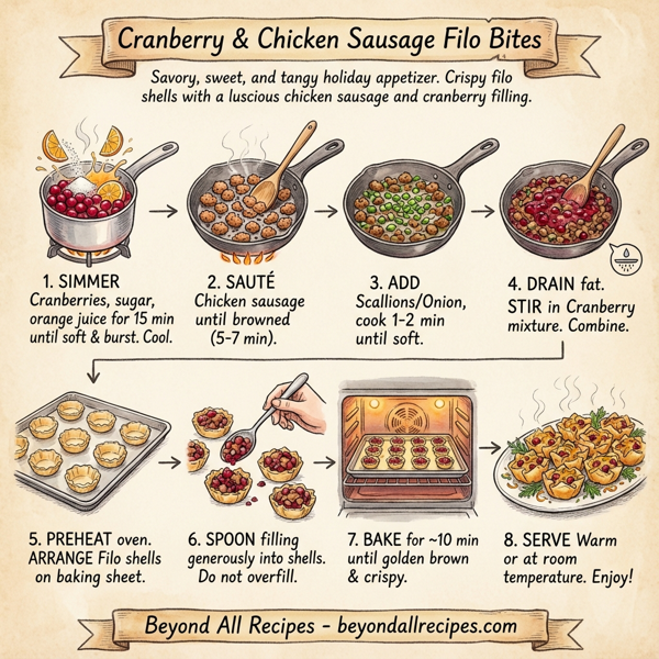 Cranberry & Chicken Sausage Filo Bites instructions