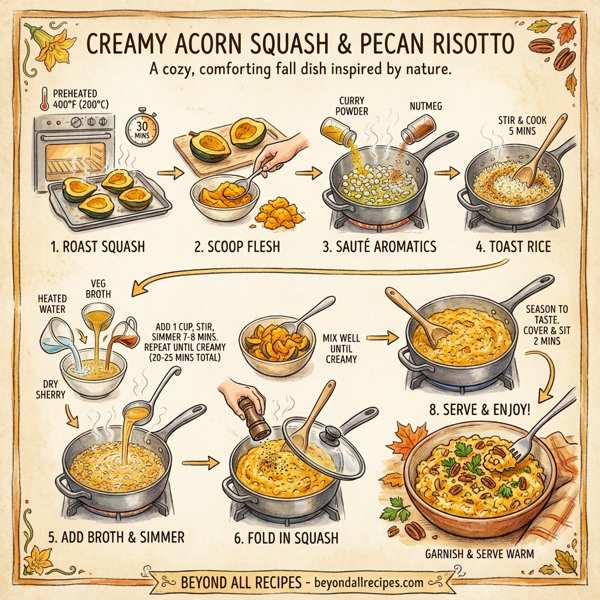 Creamy Acorn Squash and Pecan Risotto instructions