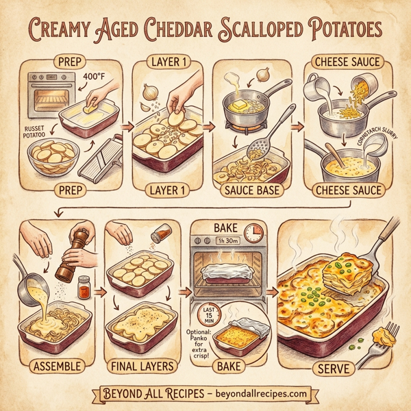 Creamy Aged Cheddar Scalloped Potatoes instructions