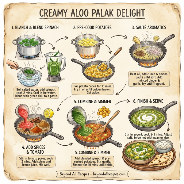 Creamy Aloo Palak Delight instructions