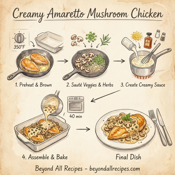 Creamy Amaretto Mushroom Chicken instructions