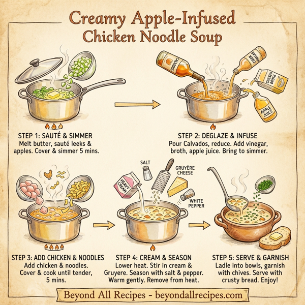 Creamy Apple-Infused Chicken Noodle Soup instructions