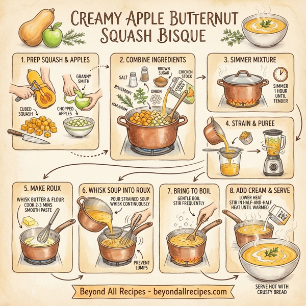 Creamy Apple Butternut Squash Bisque instructions