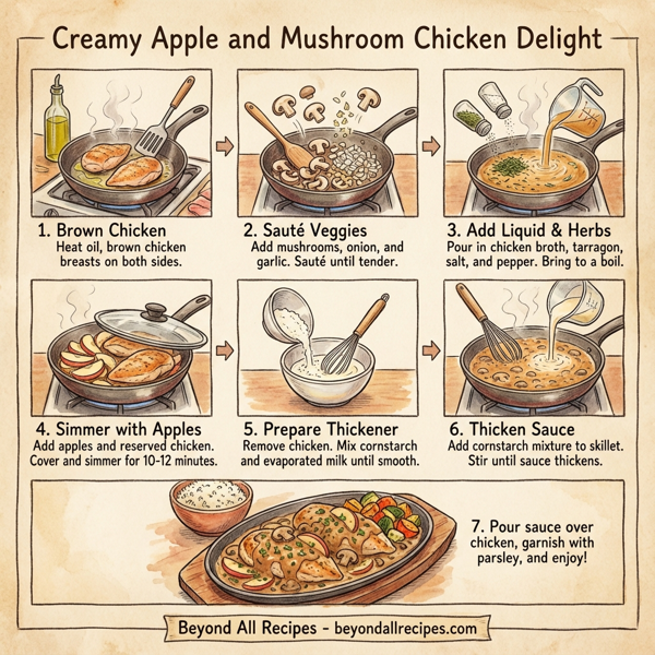 Creamy Apple and Mushroom Chicken Delight instructions
