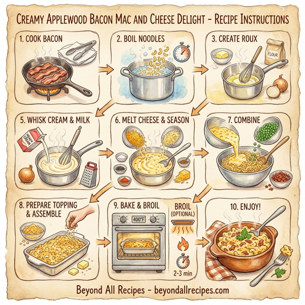Creamy Applewood Bacon Mac and Cheese Delight instructions