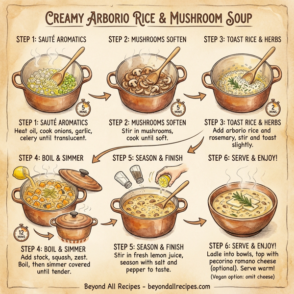 Creamy Arborio Rice and Mushroom Soup instructions