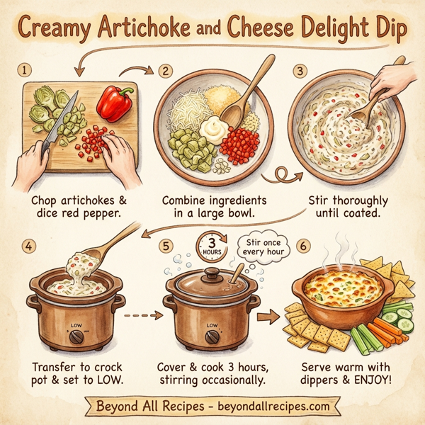 Creamy Artichoke and Cheese Delight Dip instructions