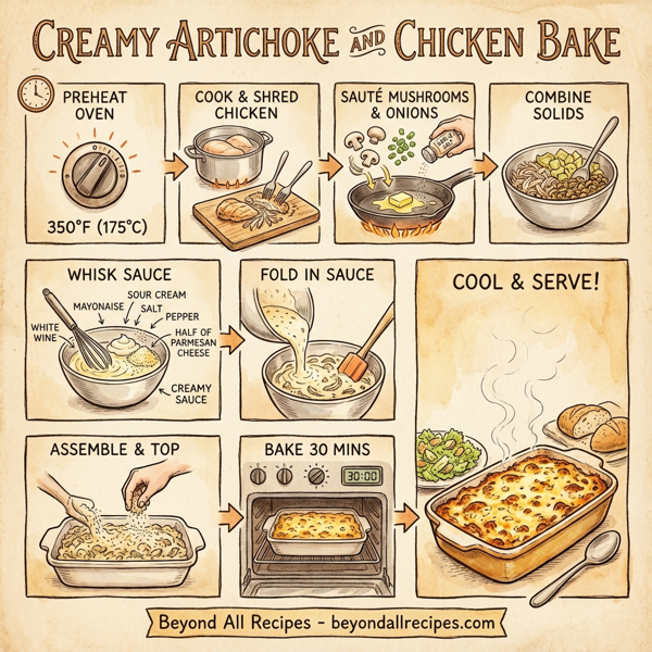 Creamy Artichoke and Chicken Bake instructions