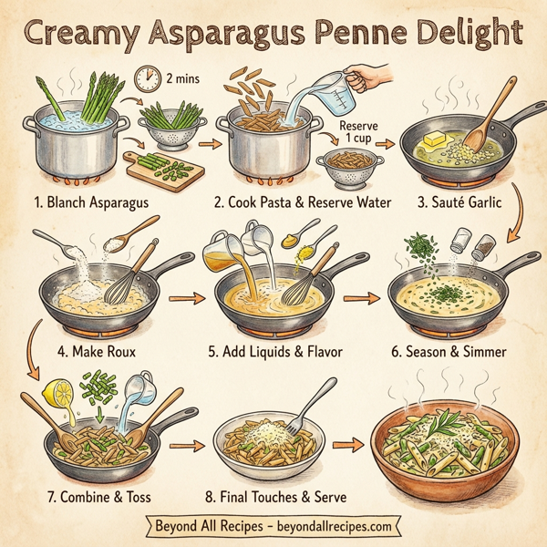Creamy Asparagus Penne Delight instructions