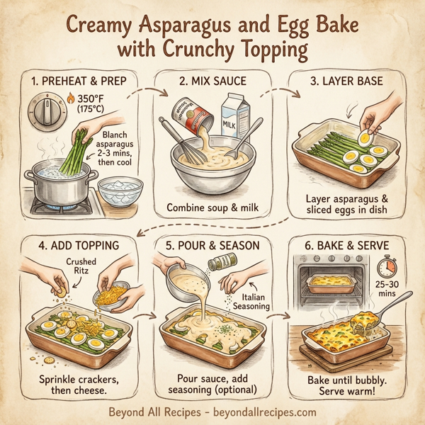 Creamy Asparagus and Egg Bake with Crunchy Topping instructions