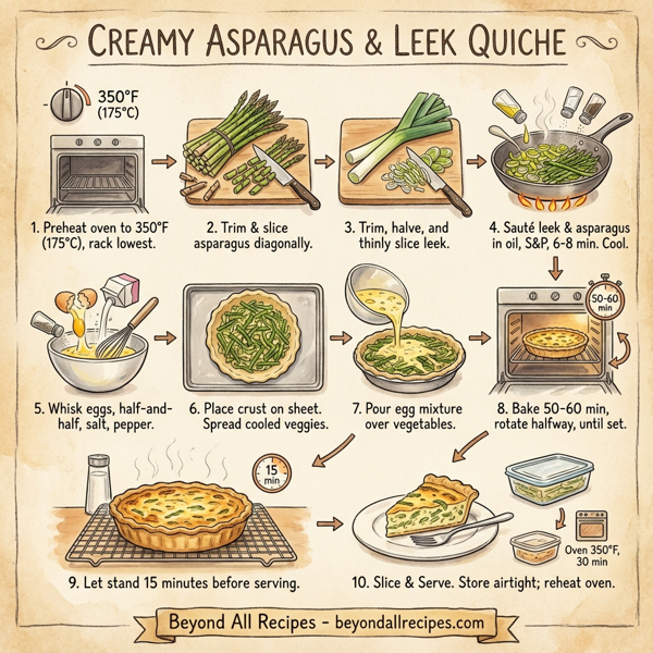 Creamy Asparagus and Leek Quiche instructions