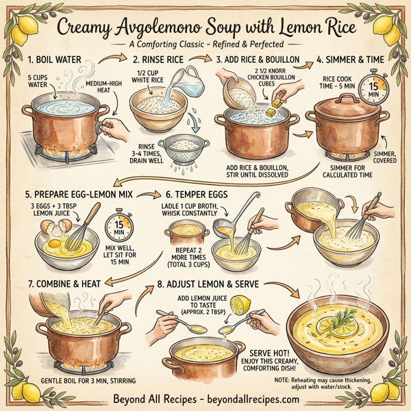 Creamy Avgolemono Soup with Lemon Rice instructions