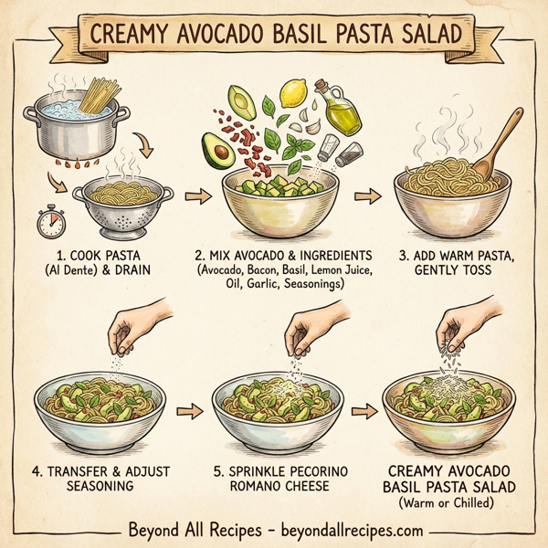 Creamy Avocado Basil Pasta Salad instructions