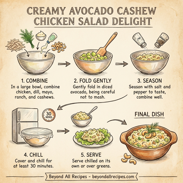 Creamy Avocado Cashew Chicken Salad Delight instructions