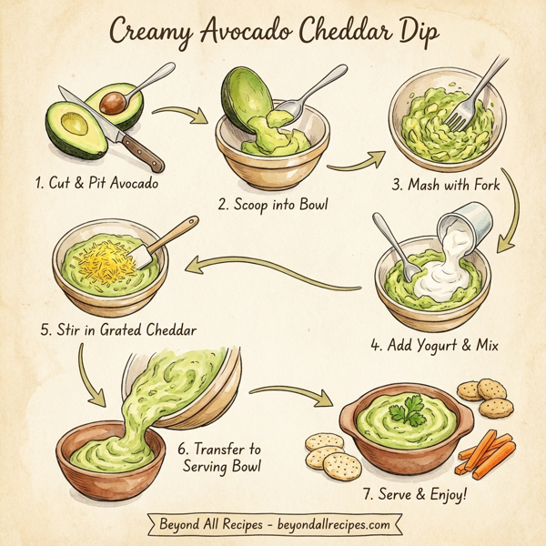 Creamy Avocado Cheddar Dip instructions
