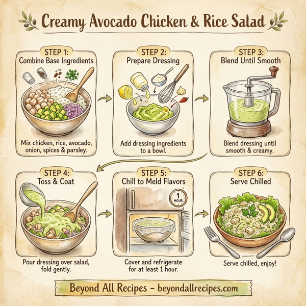 Creamy Avocado Chicken & Rice Salad instructions