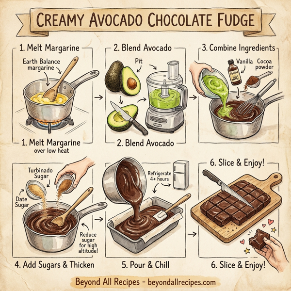 Creamy Avocado Chocolate Fudge instructions