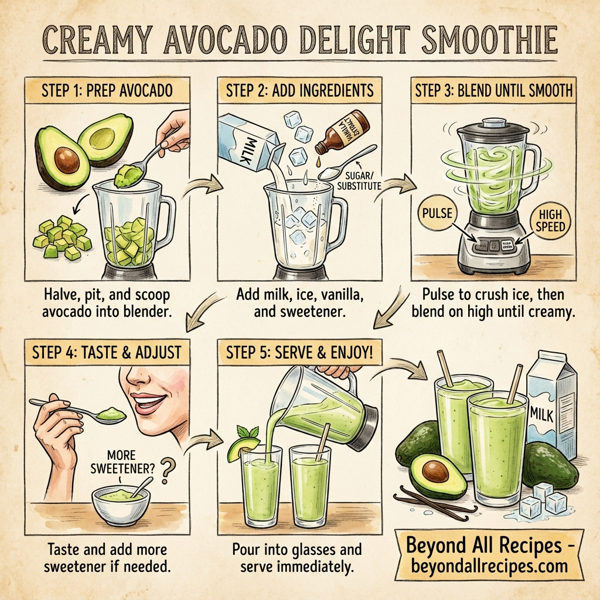 Creamy Avocado Delight Smoothie instructions