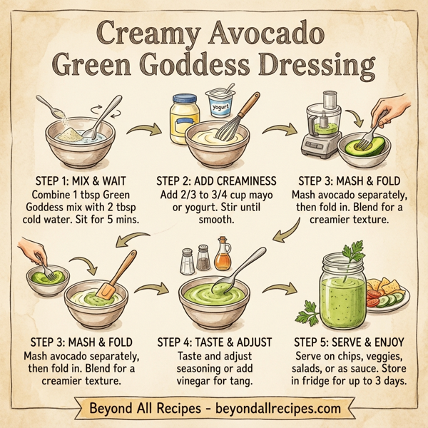 Creamy Avocado Green Goddess Dressing instructions