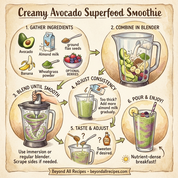 Creamy Avocado Superfood Smoothie instructions