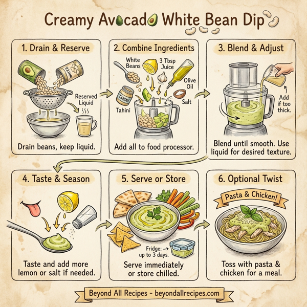 Creamy Avocado White Bean Dip instructions