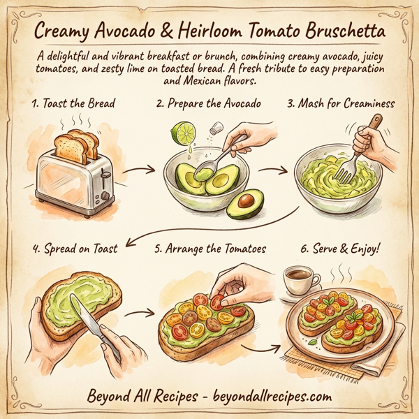 Creamy Avocado & Heirloom Tomato Bruschetta instructions