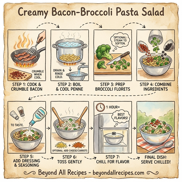 Creamy Bacon-Broccoli Pasta Salad instructions