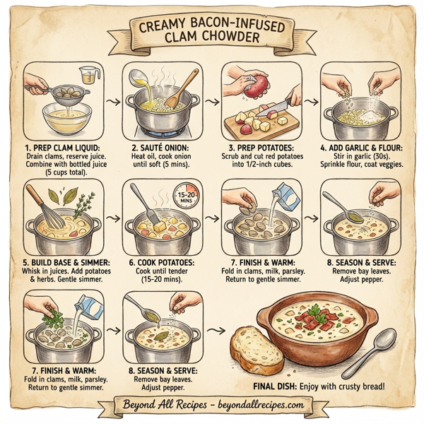 Creamy Bacon-Infused Clam Chowder instructions