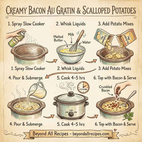 Creamy Bacon Au Gratin & Scalloped Potatoes instructions