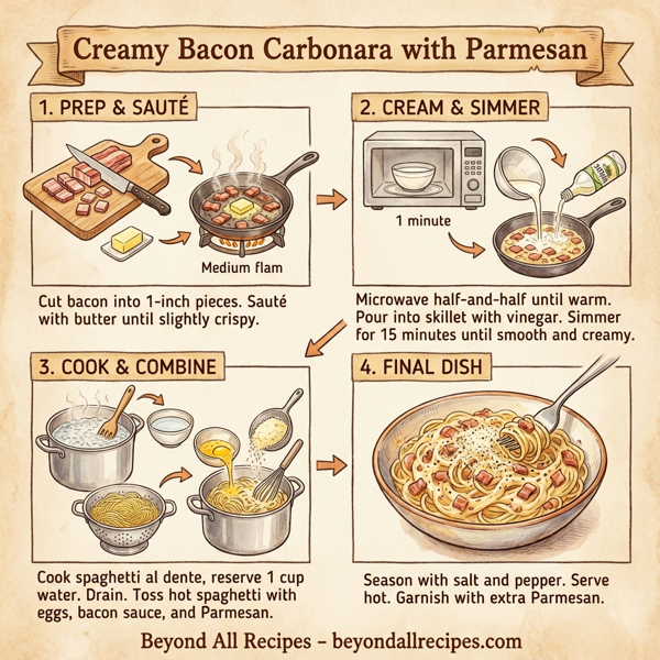 Creamy Bacon Carbonara with Parmesan instructions