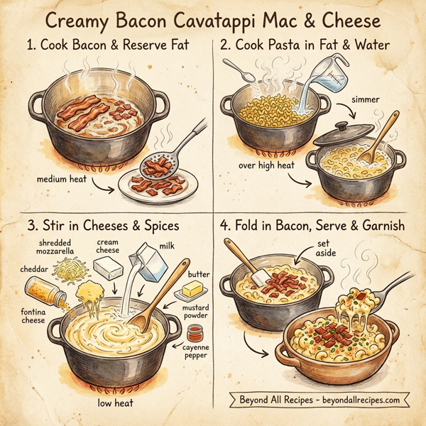 Creamy Bacon Cavatappi Mac & Cheese instructions