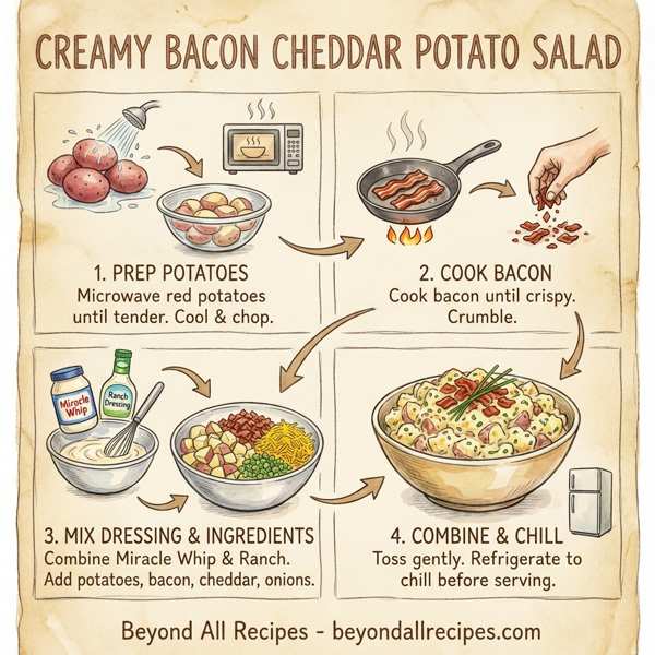 Creamy Bacon Cheddar Potato Salad instructions