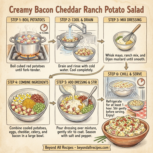 Creamy Bacon Cheddar Ranch Potato Salad instructions