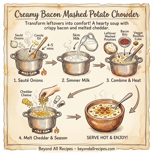 Creamy Bacon Mashed Potato Chowder instructions