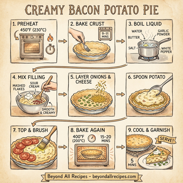 Creamy Bacon Potato Pie instructions