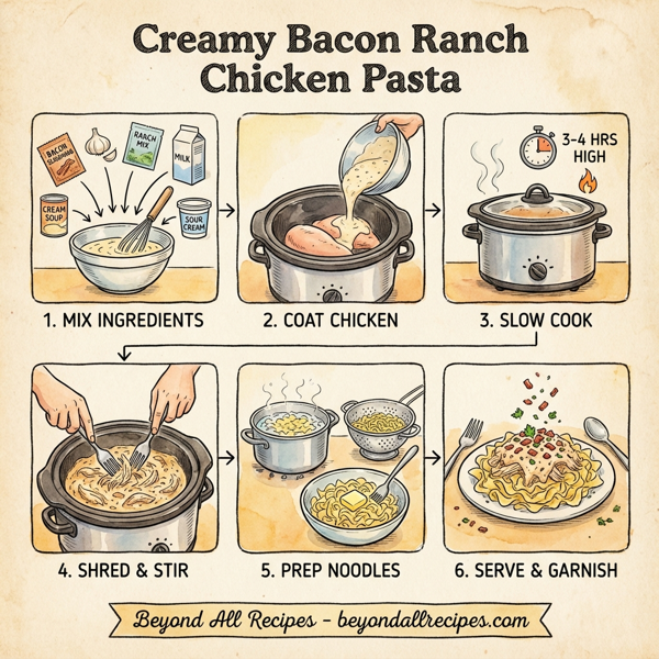 Creamy Bacon Ranch Chicken Pasta instructions