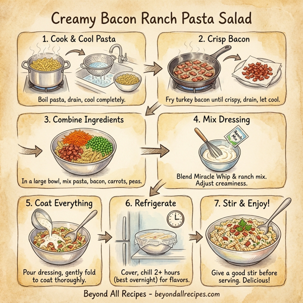 Creamy Bacon Ranch Pasta Salad instructions