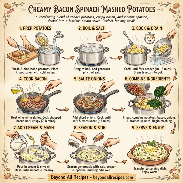 Creamy Bacon Spinach Mashed Potatoes instructions