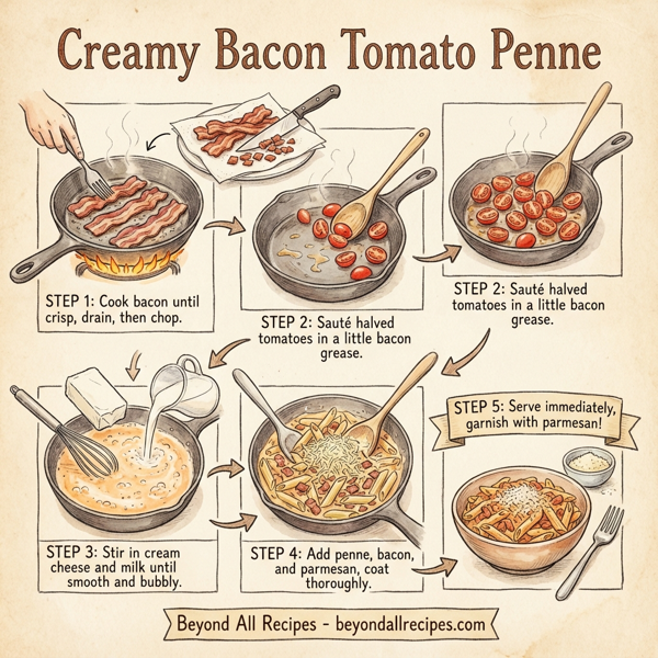 Creamy Bacon Tomato Penne instructions