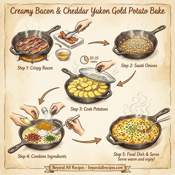Creamy Bacon & Cheddar Yukon Gold Potato Bake instructions