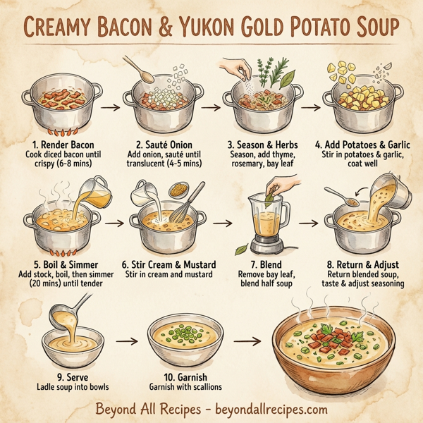 Creamy Bacon and Yukon Gold Potato Soup instructions