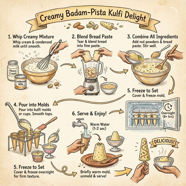 Creamy Badam-Pista Kulfi Delight instructions