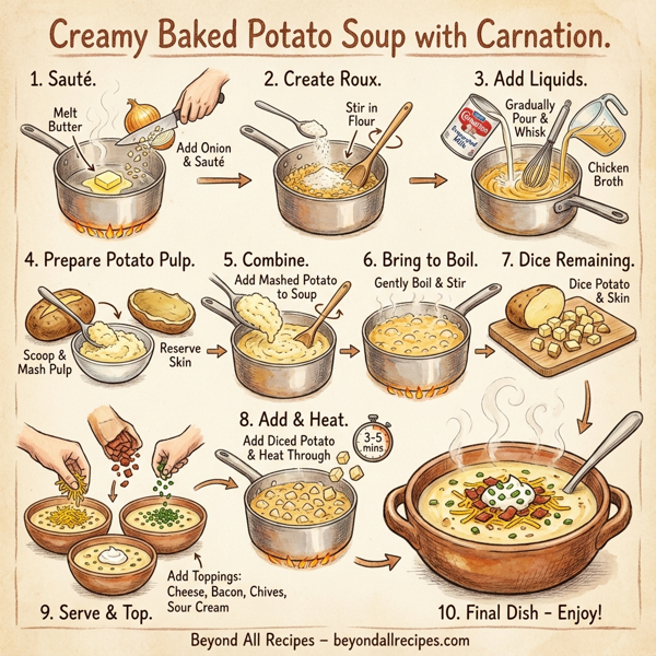Creamy Baked Potato Soup with Carnation instructions