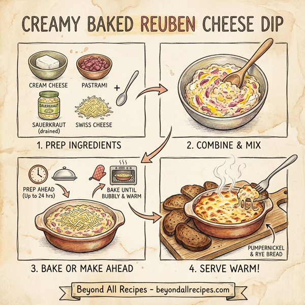 Creamy Baked Reuben Cheese Dip instructions