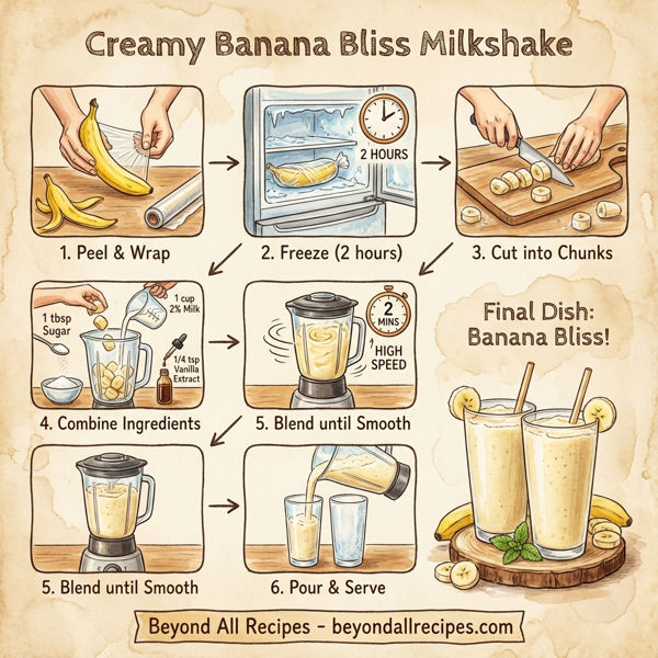 Creamy Banana Bliss Milkshake instructions