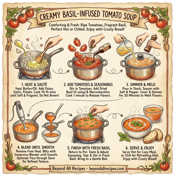 Creamy Basil-Infused Tomato Soup instructions