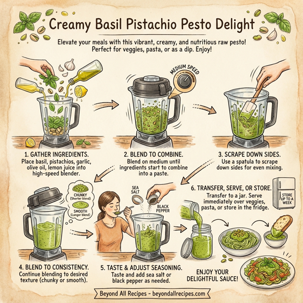 Creamy Basil Pistachio Pesto Delight instructions