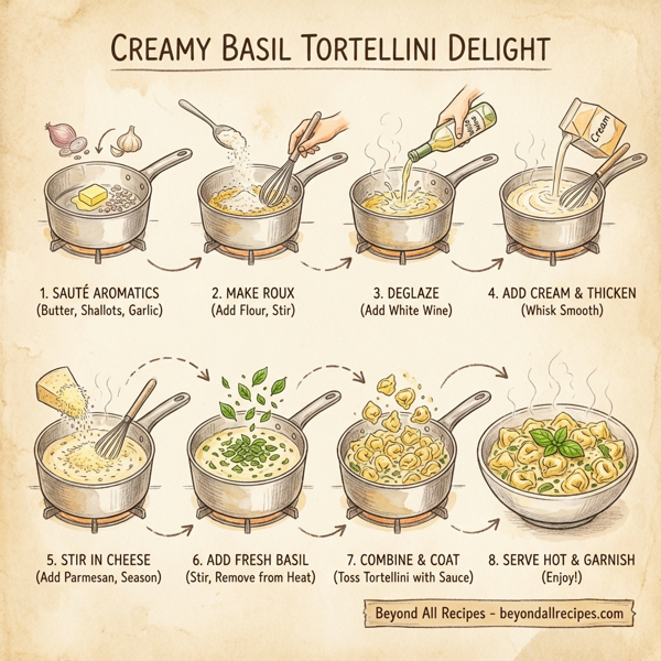 Creamy Basil Tortellini Delight instructions