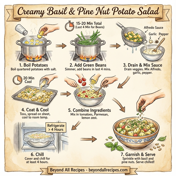 Creamy Basil and Pine Nut Potato Salad instructions