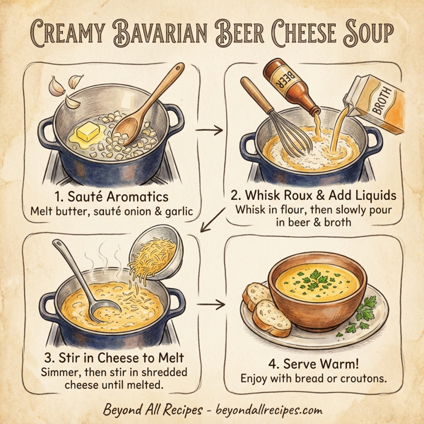 Creamy Bavarian Beer Cheese Soup instructions